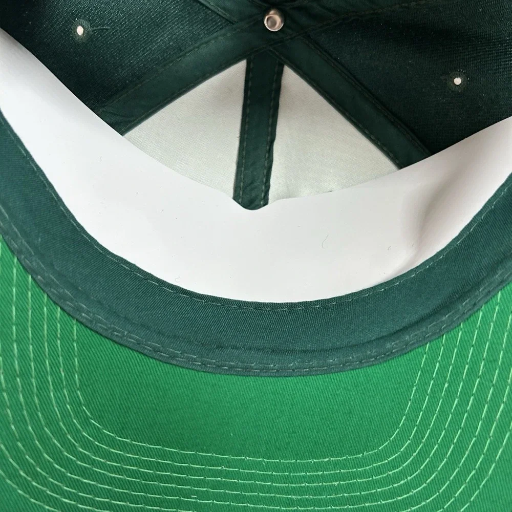 VTG Ponchatoula Green Wave Script Snapback Hat Green Youngan Wool Cap